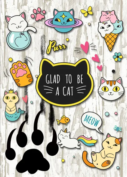 Обложка Glad to be a cat. Тетрадь школьная в мягкой обложке, 48 л. 