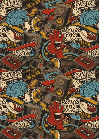 Обложка Граффити. Меломан. Тетрадь студенческая А4 в мягкой обложке, 40 л. 