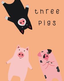 Обложка Three pigs. Тетрадь общая (А5, 48 л., УФ-лак, накидка 4 п. полноцвет) 