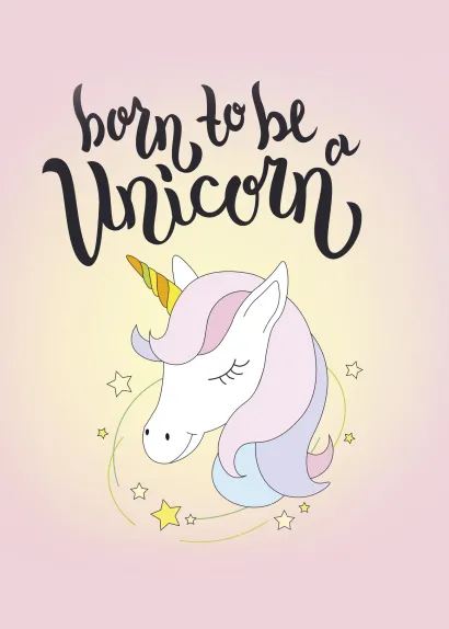 Обложка Тетрадь общая. Born to be a unicorn (А5, 48 л., мягкая обложка) 