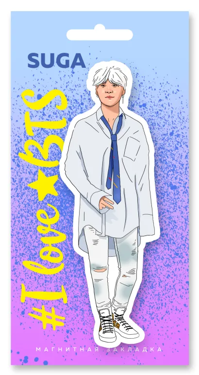 Обложка Фигурная магнитная закладка. BTS. Suga 