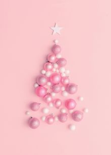 Блокнот с резинкой "Pink Christmas tree" (розовый). А5, твердый переплет, 192 стр.