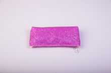 Пенал-косметичка (с блестками, на молнии, розовый)
