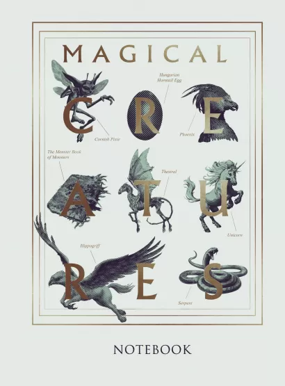 Обложка Фантастические твари. Блокнот (B5, 32 л., прошитый цветными нитками, тиснение фольгой) 