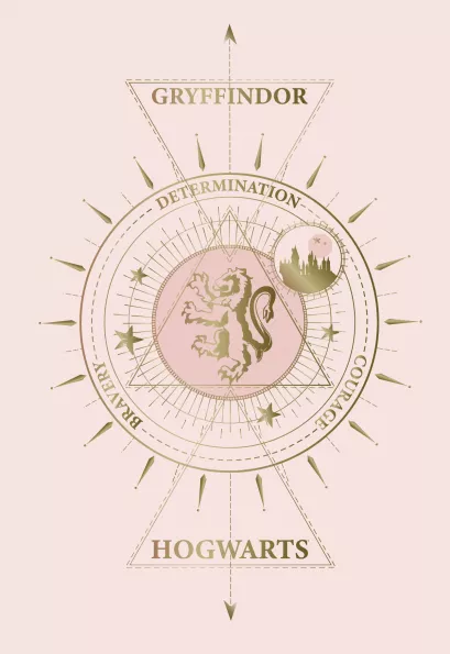 Обложка Гриффиндор. Блокнот (А5, 32 л., прошитый цветными нитками, тиснение фольгой) 