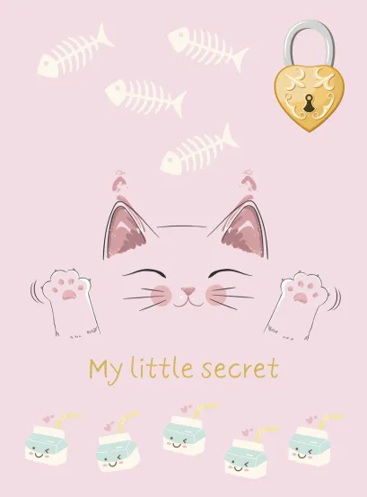 Обложка Блокнот с замочком. Ласковый котенок (в подарочном коробе, 160 стр., цветной)