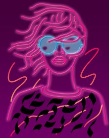 Девушка неон. Тетрадь в мягкой пластиковой обложке, А5, 80л.