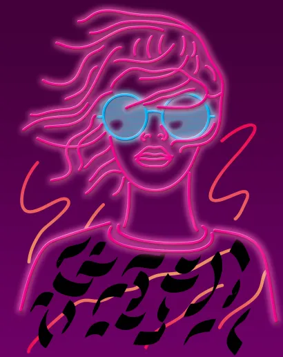 Обложка Девушка неон. Тетрадь в мягкой пластиковой обложке, А5, 80л. 