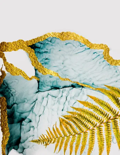 Обложка Золотой папоротник. Тетрадь на кольцах, А5, 100 л., с цветными разделителями, зол. фольга 