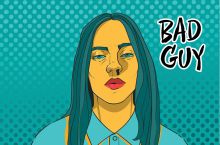 Кардхолдер. Billie Eilish. Синий