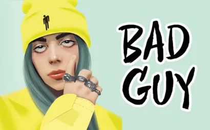 Обложка Кардхолдер. Billie Eilish. Желтый 