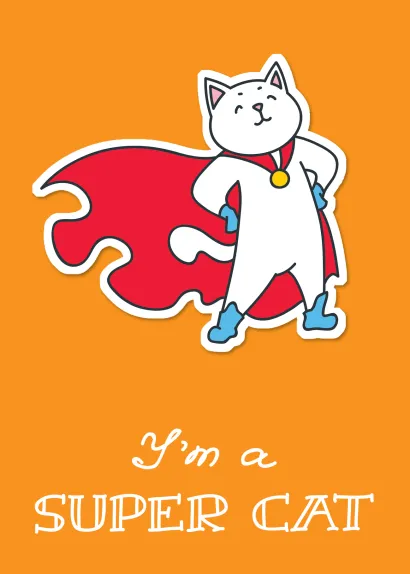 Обложка I am a supercat! Тетрадь общая (А5, 48 л., накидки, клетка-стандарт) 