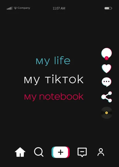 Обложка Блокнот. My life my TikTok my notebook (формат А4, мягкая обложка, круглые углы, блок в точку) 