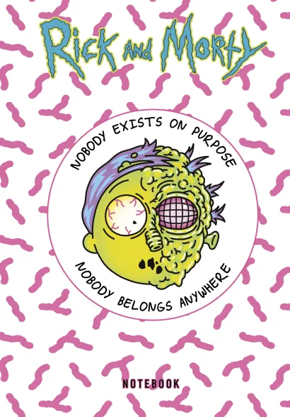 Обложка Рик и Морти. Блокнот. Морти (А5, 72 л., контентный блок, со стикерами) 