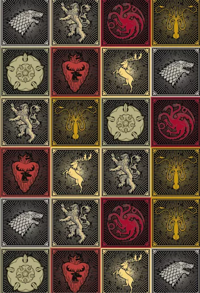 Обложка Игра Престолов. Обложка для паспорта (Гербы домов) 