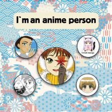 Набор значков. I'm an anime person (5 шт.)