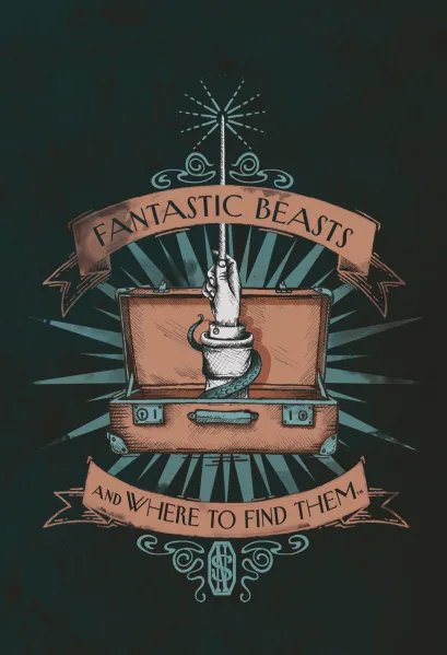 Обложка Обложка для паспорта. Фантастические твари. Чемодан 