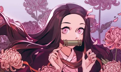 Обложка Кардхолдер охотника на демонов (по мотивам манги, в форме книжки, 215х65 мм, сиреневый) 