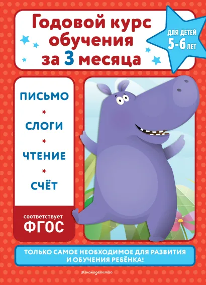 Обложка Годовой курс обучения за три месяца: для детей 5-6 лет В. И. Королёв