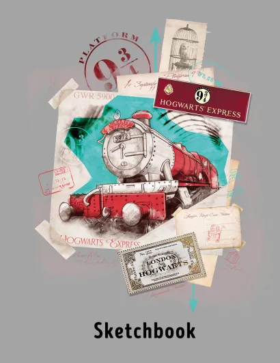 Обложка Скетчбук. Гарри Поттер. Платформа 9 и 3/4 (162х210 мм, на навивке, 40 л., плотность бумаги 160 гр.) 