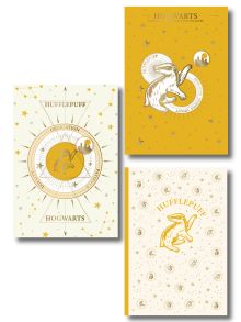 Комплект. Факультет Пуффендуй. Набор блокнотов для верных и честных (3 в комплекте)