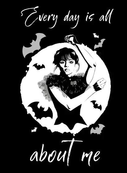 Обложка Уэнсдей:Every day is all about me. Уэнсдей. Блокнот в точку 