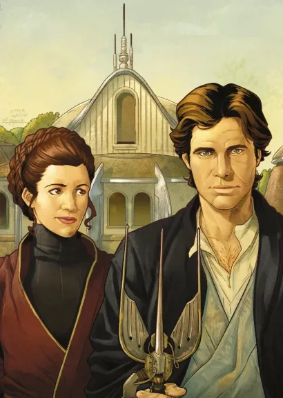 Обложка Скетчбук «Звёздные войны. Хан и Лея. Кореллианская готика» (А5, 64 стр. на пружине) 