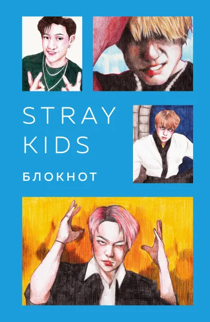 Обложка Stray Kids. Блокнот (формат А5, 128 стр., цветной блок, мягкая обложка голубая)