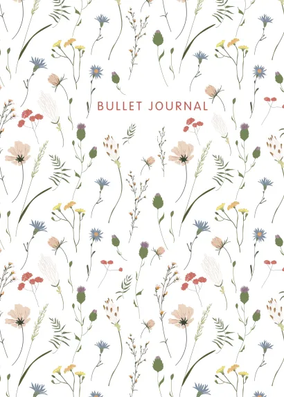 Обложка Блокнот в точку: Bullet Journal (полевые цветы, 120 c., пружина) 