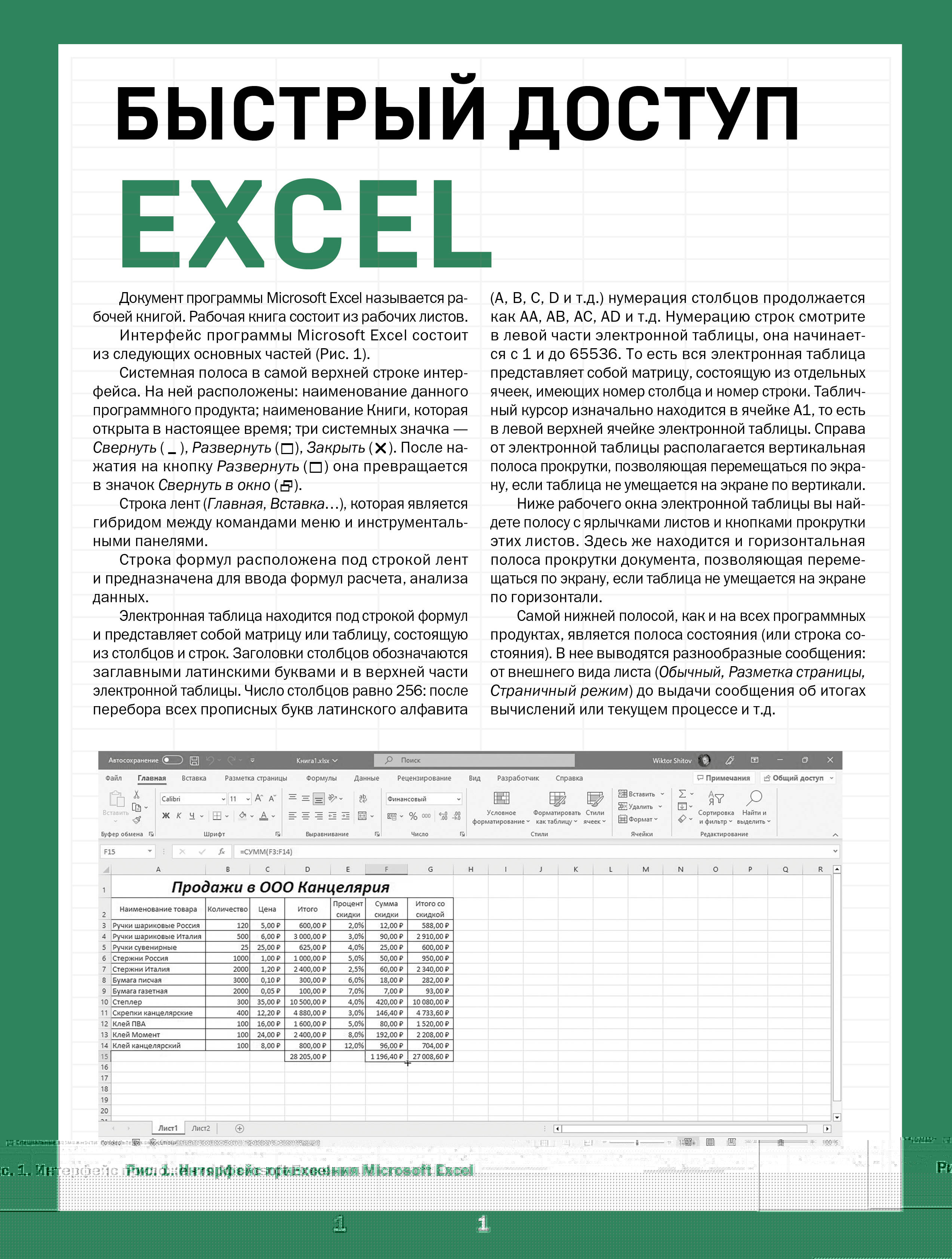  книга Быстрый доступ. Excel: таблицы, формулы, секреты. Шпаргалка-буклет для начинающих (215х285 мм, 6 полос компактного буклета в европодвесе)