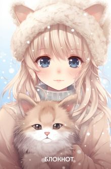 Аниме. Новогодний блокнот (А5, 64 л., цветной блок, голубой)