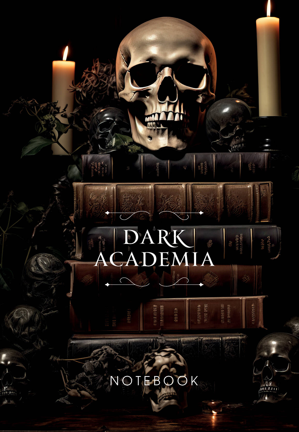  книга Dark Academia notebook (череп)