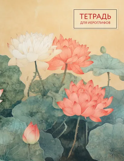 Обложка Тетрадь для иероглифов (лотосы) 