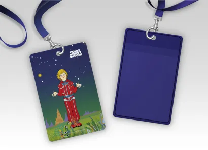 Обложка Тайна третьей планеты. Чехол для карточек (картхолдер) с лентой. Алиса 