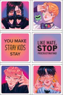 Stray Kids. Набор 3D стикеров (6 шт., оранжевый)