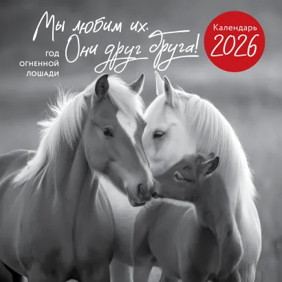 Обложка Год огненной лошади. Мы любим их. Они друг друга! Календарь настенный на 2026 год (300х300 мм) 
