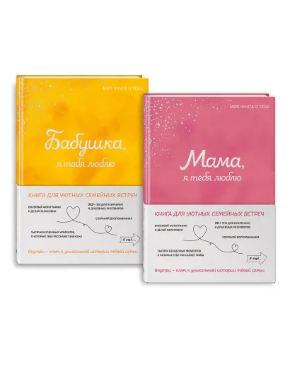 Обложка Комплект из 2х книг. Мама, я тебя люблю! Моя книга о тебе + Бабушка, я тебя люблю! Моя книга о тебе (ИК) 