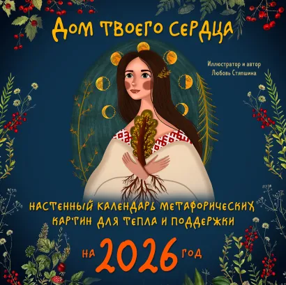 Обложка Дом твоего сердца. Настенный календарь метафорических картин для тепла и поддержки на 2026 год (300х300 мм) Любовь Стяпшина