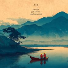 Обложка Словарь для записи китайских слов (15х15 см) (Утро на озере) 