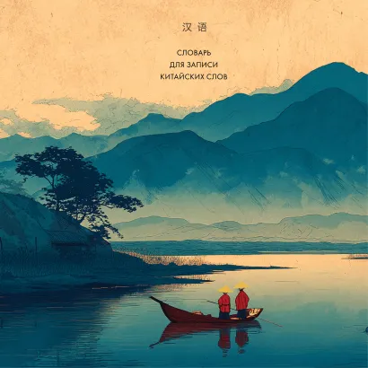 Обложка Словарь для записи китайских слов (15х15 см) (Утро на озере) 