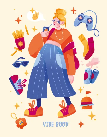 Обложка VIBE BOOK. Блокнот для подростков (песочная обложка) 