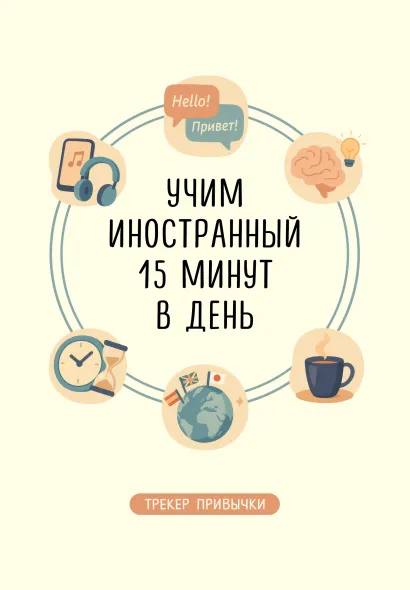 Обложка Трекер привычки: учим иностранный 15 минут в день 