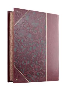 Обложка сзади Величие самодержавной власти. Книга в коллекционном переплете из двух видов кожи с рисунком мраморной бумаги и с изящным тиснением в стиле 19 века Константин Петрович Победоносцев