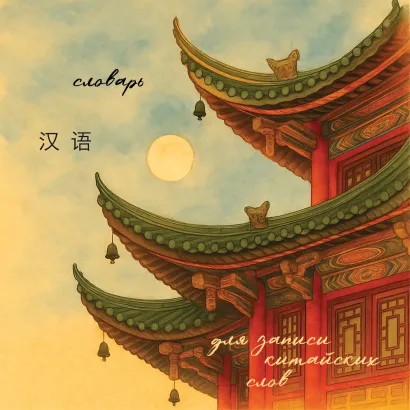 Обложка Словарь для записи китайских слов (15х15 см) (Китайская пагода) 