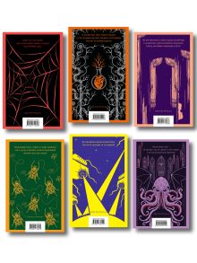 Обложка сзади Набор "Классика ужаса" (из 6 книг: Франкенштейн, Дракула, Зов Ктулху, Золотой жук, Призрак Оперы, Война миров. Человек-невидимка)