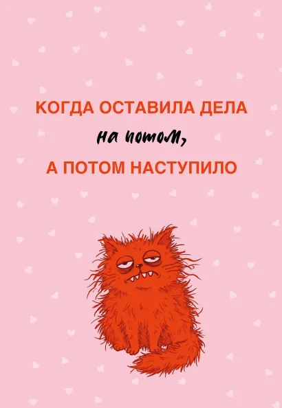 Обложка Когда оставила дела на потом, а потом наступило. Ежедневник недатированный (А5, 72 л.)