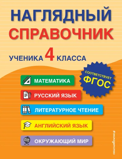 Обложка Наглядный справочник ученика 4-го класса Е. О. Пожилова, А. М. Горохова, М. А. Хацкевич