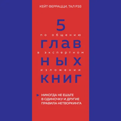 Обложка 5 главных книг по общению в экспертном изложении. Книга 1. Никогда не ешьте в одиночку и другие правила нетворкинга (Кейт Феррацци, Тал Рэз) Оксана Гриценко